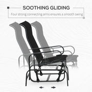 Outsunny - Patio Glider with Breathable Mesh Fabric, Outdoor Glider Chair, Garden Rocking Gliding Seat for Patio, Yard, Porch, Black