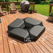 4PCs Cantilever Umbrella Base Weights for Offset Banana Parasol, HDPE Water or Sand Filled Patio Umbrella Weights