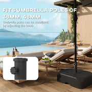 Patio Umbrella Base with Wheels, Telescopic Handle, 158 lb Sand/99 lb Water Filled Outdoor Patio Umbrella Stand, Black
