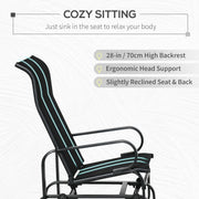 Outsunny - Patio Glider with Breathable Mesh Fabric, Outdoor Glider Chair, Garden Rocking Gliding Seat for Patio, Yard, Porch, Black