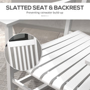 Outsunny - Wooden Patio Rocking Chairs Set of 2, Outdoor Rocker Chairs with Wide Armrests, High Back for Garden, Balcony, White