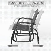 Outsunny - Patio Glider Set of 2 Outdoor Glider Chair with Breathable Mesh Seat & Backrest, Armrests and Metal Frame, Black