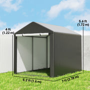 Portable Bicycle Shed with Galvanised Steel Frame and Large Door, Waterproof Outdoor Shed for Garden Tools, Black