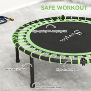 Soozier 45" Mini Trampoline for Adults, Foldable Fitness Exercise Rebounder with Adjustable Handle