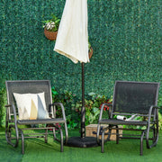 Outsunny - Patio Glider Set of 2 Outdoor Glider Chair with Breathable Mesh Seat & Backrest, Armrests and Metal Frame, Black