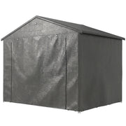 8' x 6' Portable Shed, Waterproof Bike Tent with Roll-up Zipper Door, Vent and Galvanised Metal Frame, Dark Grey
