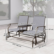 Outsunny - Patio Glider Rocking Chair 2 Person Outdoor Loveseat Rocker Garden Furniture Bench, Grey