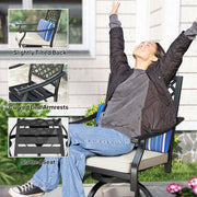 Outsunny - Outdoor Bar Stools Set of 2, Bar Height Swivel Patio Chairs with Cushion, Pillow Footrest for Poolside, Backyard