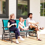 Outsunny - 3-Seat Outdoor Glider Chair, Patio Rocking Chair, Steel Frame, Sling Fabric Seat for Garden, Backyard, Lawn, Blue