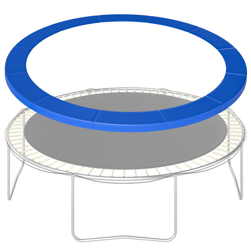 Aosom 12ft Trampoline Pad, Trampoline Replacement Safety Pad Mat Spring Cover, Water-Resistant, UV-Resistant, Tear-Resistant Edge Protection, No Holes for Pole, Blue