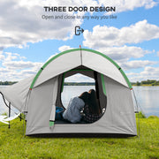 Outsunny - 2000mm Waterproof SUV Tent, Car Tent with 3 Doors and Mesh Window, for 5-6 Person Camping Travel, Grey and Green