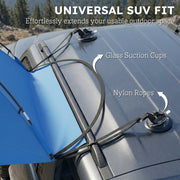 Outsunny - Car Awning Camping Tailgate Tent for SUV, 3000mm Waterproof Car Side Awning with Carry Bag, Light Blue