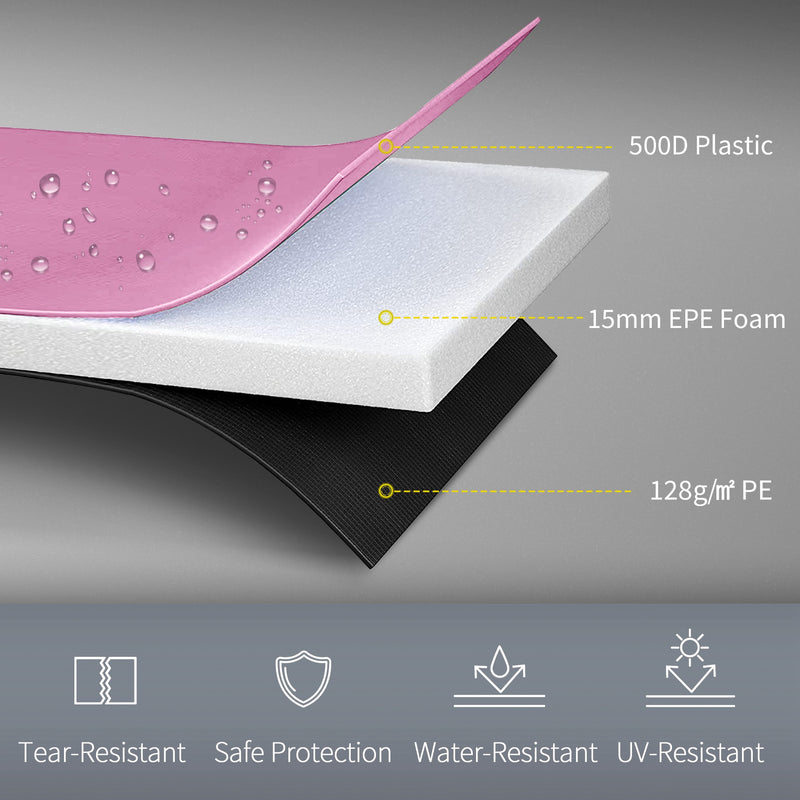 Soozier 12FT Trampoline Spring Cover, Trampoline Pad Replacement, Waterproof and Tear-Resistant, All-Weather Trampoline Accessories, No Holes for Pole, Pink