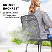 Outsunny - Outdoor Dining Chairs Set of 4, Patio Chairs with Slotted Backrest, Grey