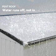 4' x 8' Outdoor Storage Shed Lean to Shed Outdoor Metal Tool Shed with Lockable Door and Air Vents, White
