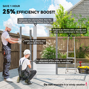 7.7' x 6.5' Outdoor Metal Garden Shed House Hut Gardening Tool Storage with Ventilation, Light Grey
