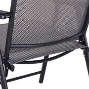 Outsunny - 2-Piece Folding Dining Chair Set for Relaxing on Patio, Balcony, or Garden, Comfortable Outdoor Furniture with Armrests, Black
