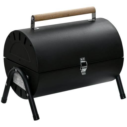Outsunny - Outdoor Charcoal BBQ Grill, Tabletop Folding Barbecue Grill with Handle, 17.3" x 9.8" x 14", Black