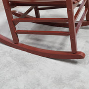 Outsunny - Wooden Porch Rocking Chair Outdoor Patio Rocker Garden Single Leisure Reclining Seat Armchair Wine Red
