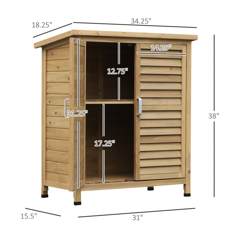 Wooden Garden Storage Shed Kit - Natural
