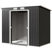 7 x 4ft Galvanised Steel Garden Shed, with Foundation Kit - Dark Grey
