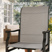 Outsunny - Patio Swivel Chair Set of 2, Swivel Rocker Outdoor Chairs with High Back, for Lawn Garden Backyard Deck, Light Grey