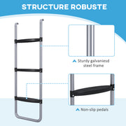 Soozier Trampoline Ladder Steel, 2/3 Steps Outdoor Trampoline Accessories, 38 Inch Length