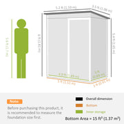 5.2' x 3.5' Outdoor Storage Shed, Easy to Assemble Metal Garden Shed, for Backyard, Lawn, Patio, Light Brown