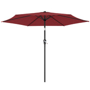 Outsunny - 9FT Patio Umbrella, Outdoor Table Patio Umbrellith Tilt, Crank, 6 Ribs, UV Protection for Garden, Lawn, Deck, Backyard