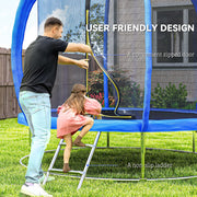 Soozier 8ft Trampoline Outdoor, ASTM Certified, with Circular Base, Enclosure Net, Ladder and Curved Poles