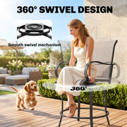 Outsunny - Outdoor Bar Stools Set of 2, 360° Swivel Bar Height Chairs, 26.8" x 29.5" x 48.4", Tan