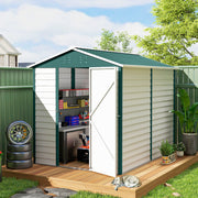 9' x 6' Garden Shed, Outdoor Storage Patio Shed w/ Sloped Roof, Lockable Door for Patio Lawn, Green