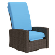 Outsunny - Outdoor Rattan Wicker Lounge Chair with Footrest & Soft Cushion for Patio, Garden, Backyard, Sky Blue
