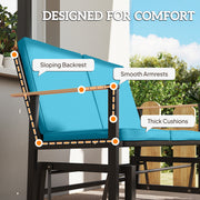 Outsunny - Outdoor Glider Bench for 2 Person, Patio Glider Loveseat with Thick Cushions for Garden Balcony Porch, Navy Blue