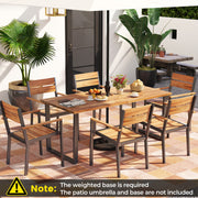 Costway - Outside Patio Dining Chair set of 6 with Acacia Armrest for Backyard Garden