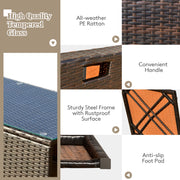 Costway - 8-Piece Outdoor Wicker Furniture Set with Storage Box