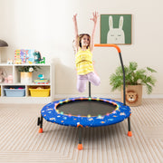 Costway - 36 Inch Mini Trampoline with Colorful LED Lights and Bluetooth Speaker-Blue
