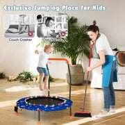 Costway - 36 Inch Mini Trampoline with Colorful LED Lights and Bluetooth Speaker-Blue