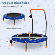 Costway - 36 Inch Mini Trampoline with Colorful LED Lights and Bluetooth Speaker-Blue