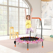 Costway - 36 Inch Mini Trampoline with Colorful LED Lights and Bluetooth Speaker-Pink