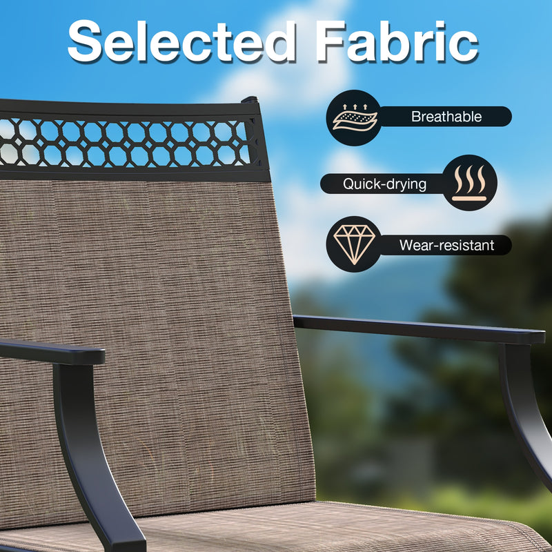 Costway - Patio Swivel Dining Chairs Set of 2 with Heavy-duty Metal Frame and Armrests-Brown