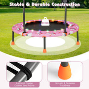 Costway - 36 Inch Mini Trampoline with Colorful LED Lights and Bluetooth Speaker-Pink