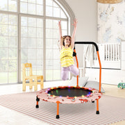 Costway - 36 Inch Mini Trampoline with Colorful LED Lights and Bluetooth Speaker-Orange