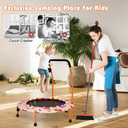 Costway - 36 Inch Mini Trampoline with Colorful LED Lights and Bluetooth Speaker-Orange