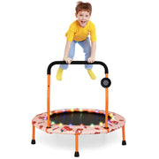 Costway - 36 Inch Mini Trampoline with Colorful LED Lights and Bluetooth Speaker-Orange