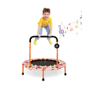 Costway - 36 Inch Mini Trampoline with Colorful LED Lights and Bluetooth Speaker-Orange