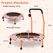 Costway - 36 Inch Mini Trampoline with Colorful LED Lights and Bluetooth Speaker-Orange