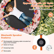 Costway - 36 Inch Mini Trampoline with Colorful LED Lights and Bluetooth Speaker-Orange