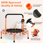 Costway - 36 Inch Mini Trampoline with Colorful LED Lights and Bluetooth Speaker-Orange