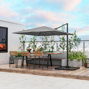 Costway - 9.5 Feet Square Patio Cantilever Umbrella with 360° Rotation-Gray